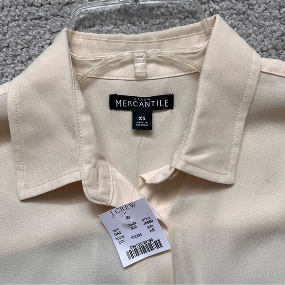 J Crew Yellow Peach Button Down Top xs new - Picture 4 of 4